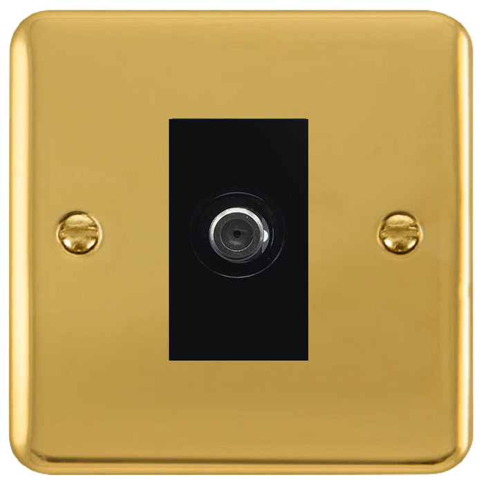 Click Deco Plus Polished Brass Satellite Socket DPBR156MBK