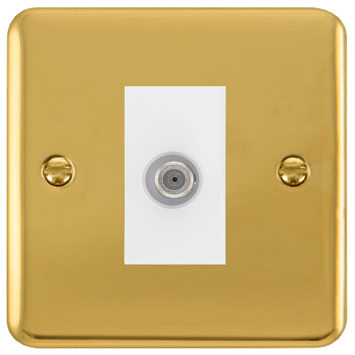 Click Deco Plus Polished Brass Satellite Socket DPBR156MWH