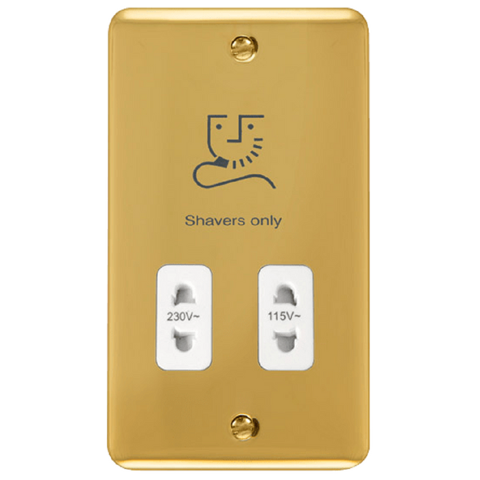 Click Deco Plus Polished Brass Shaver Socket DPBR100WH