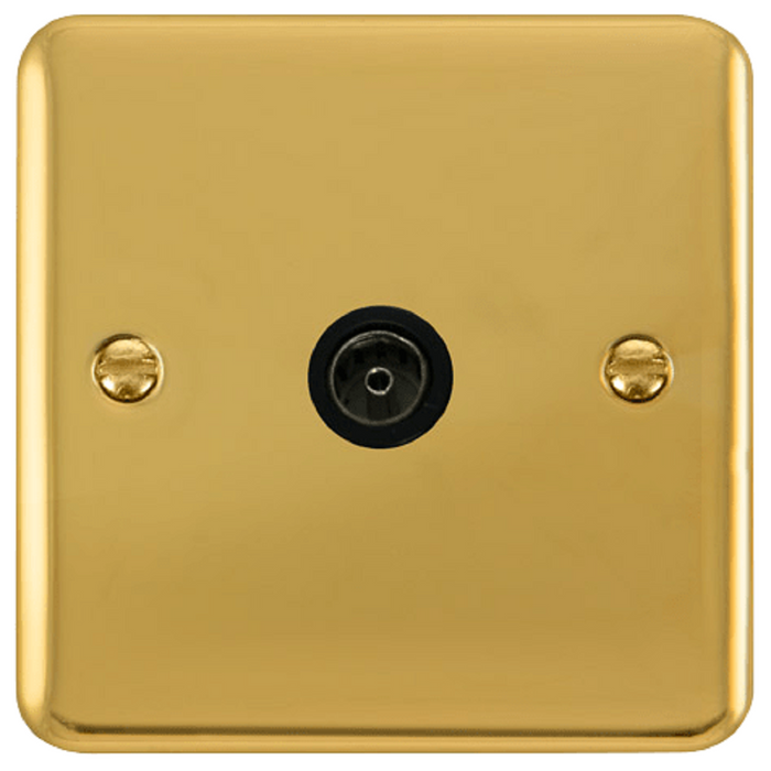 Click Deco Plus Polished Brass TV Socket DPBR065BK