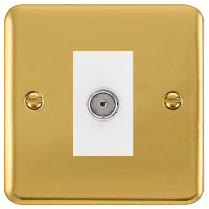 Click Deco Plus Polished Brass TV Socket DPBR065MWH