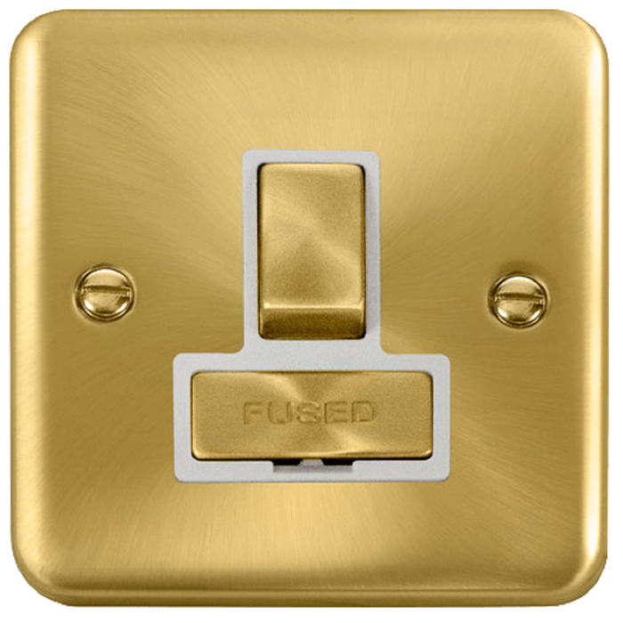 Click Deco Plus Satin Brass 13A Switched Spur DPSB751WH