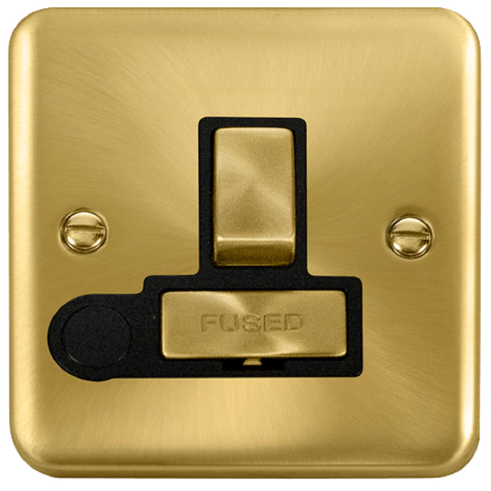 Click Deco Plus Satin Brass 13A Switched Spur with Flex DPSB551BK