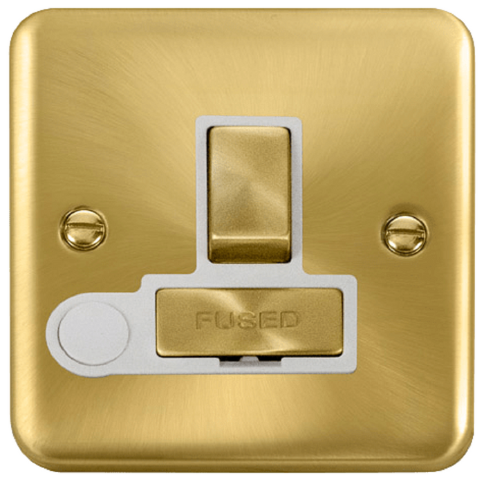 Click Deco Plus Satin Brass 13A Switched Spur with Flex DPSB551WH