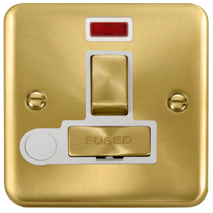 Click Deco Plus Satin Brass 20A Double Pole Switch with Flex DPSB522WH