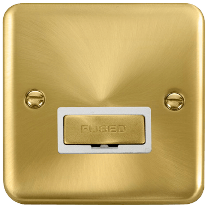 Click Deco Plus Satin Brass 13A Unswitched Spur DPSB750WH