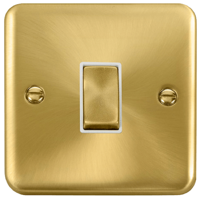 Click Deco Plus Satin Brass 1G Light Switch DPSB411WH