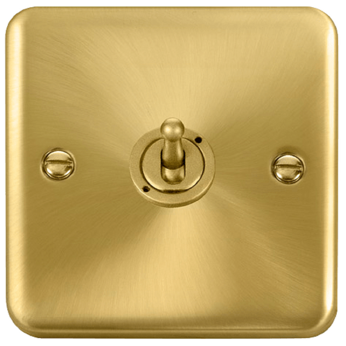 Click Deco Plus Satin Brass 1G Toggle Switch DPSB421