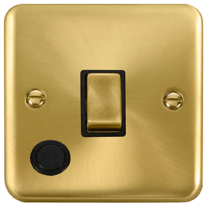 Click Deco Plus Satin Brass 20A Double Pole Switch with Flex DPSB522BK