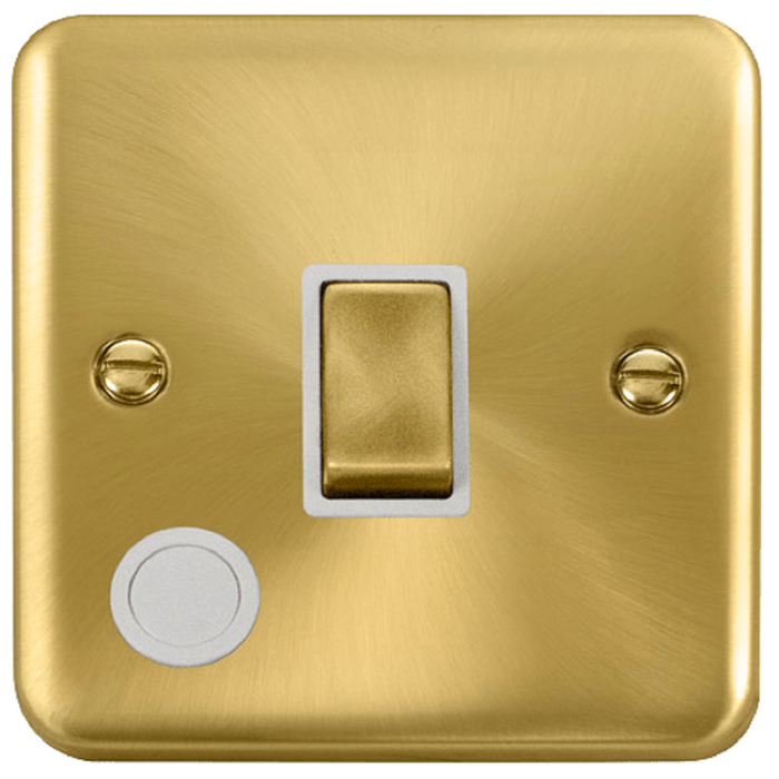 Click Deco Plus Satin Brass 13A Switched Spur with Flex and Neon DPSB552WH