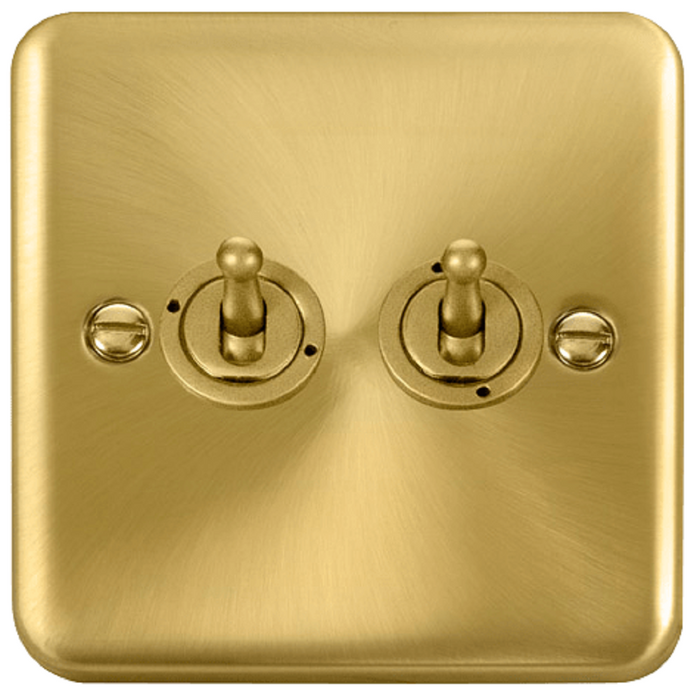 Click Deco Plus Satin Brass 2G Toggle Switch DPSB422