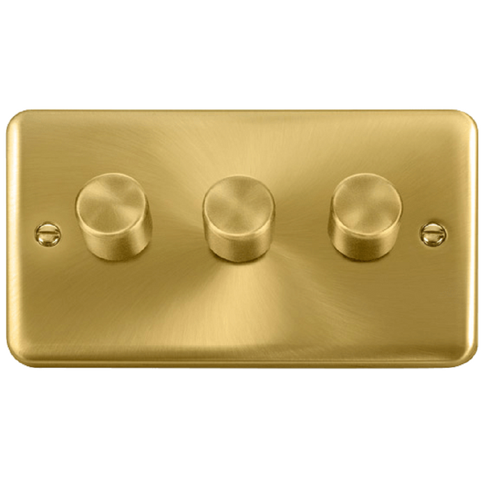 Click Deco Plus Satin Brass 3G LED Dimmer Switch DPSB163