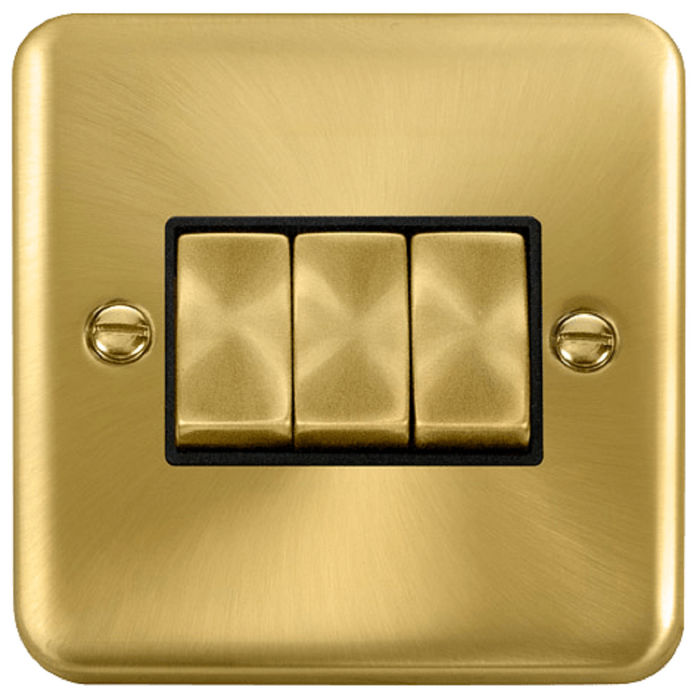 Click Deco Plus Satin Brass 3G Light Switch DPSB413BK