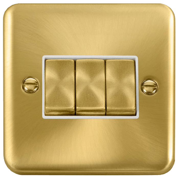 Click Deco Plus Satin Brass 3G Light Switch DPSB413WH