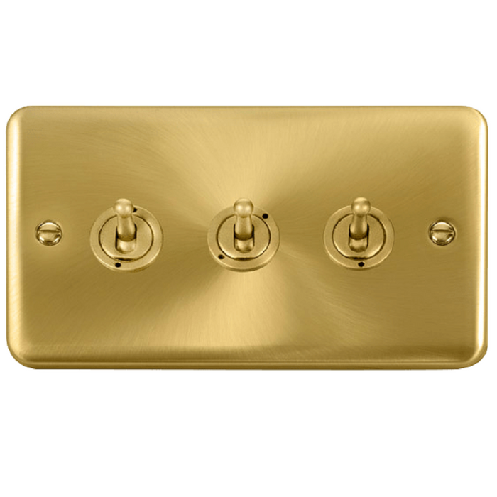 Click Deco Plus Satin Brass 3G Toggle Switch DPSB423