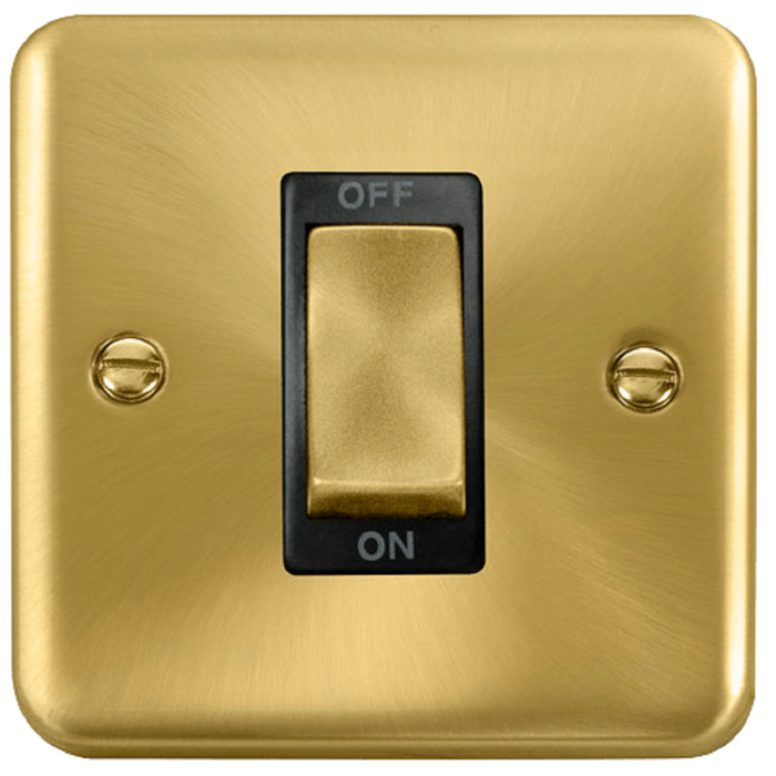 Click Deco Plus Satin Brass 45A Cooker Switch DPSB500BK