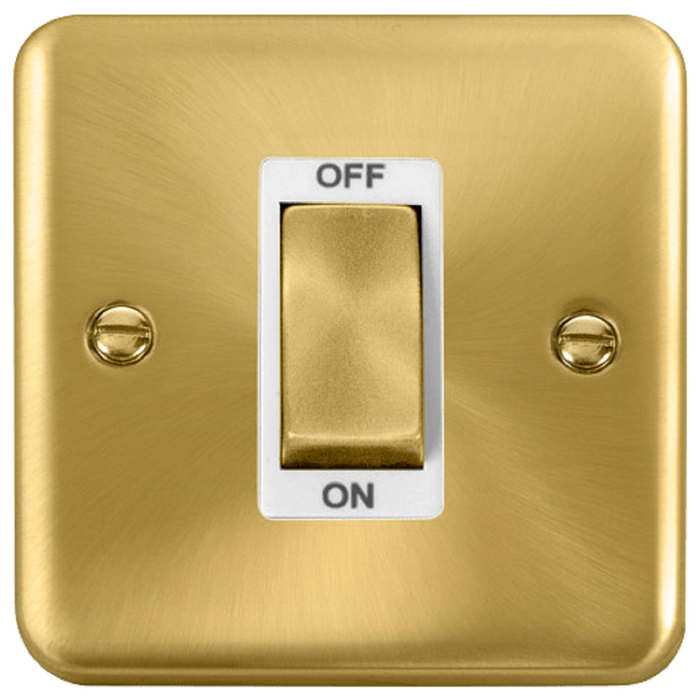 Click Deco Plus Satin Brass 45A Cooker Switch DPSB500WH