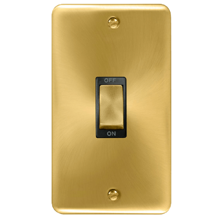 Click Deco Plus Satin Brass 45A Cooker Switch DPSB502BK