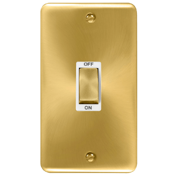 Click Deco Plus Satin Brass 45A Cooker Switch DPSB502WH