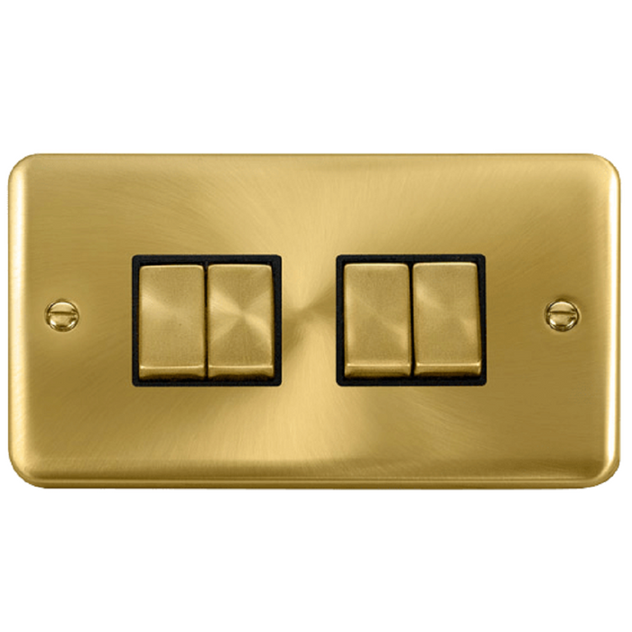 Click Deco Plus Satin Brass 4G Light Switch DPSB414BK