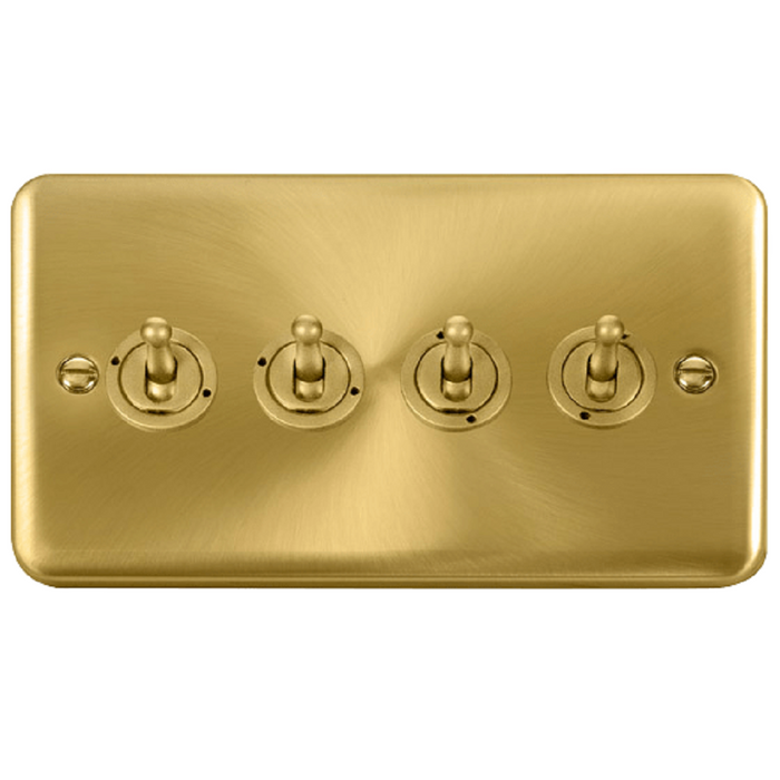 Click Deco Plus Satin Brass 4G Toggle Switch DPSB424