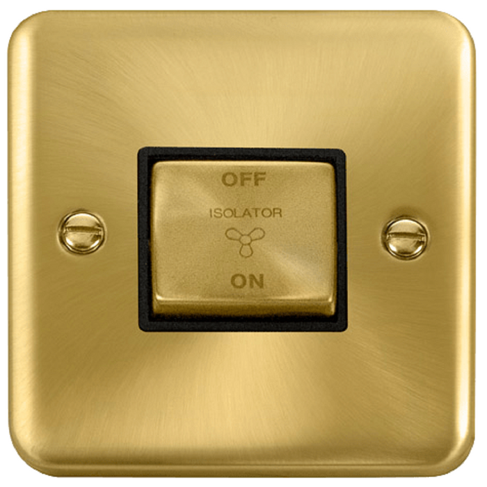 Click Deco Plus Satin Brass 10A Fan Isolator Switch DPSB520BK