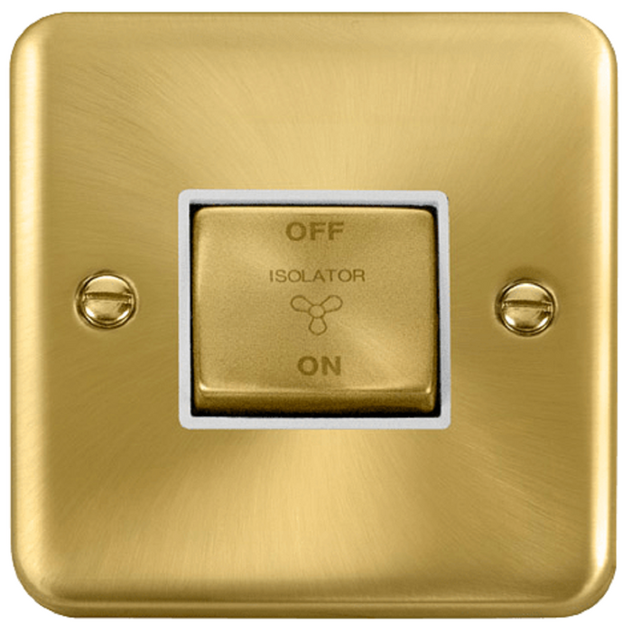 Click Deco Plus Satin Brass 10A Fan Isolator Switch DPSB520WH