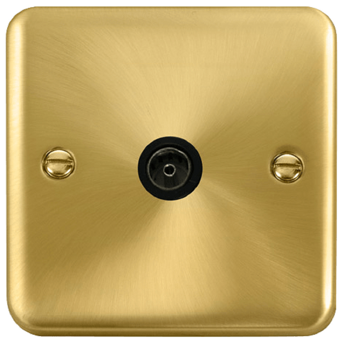 Click Deco Plus Satin Brass TV Socket DPSB065BK