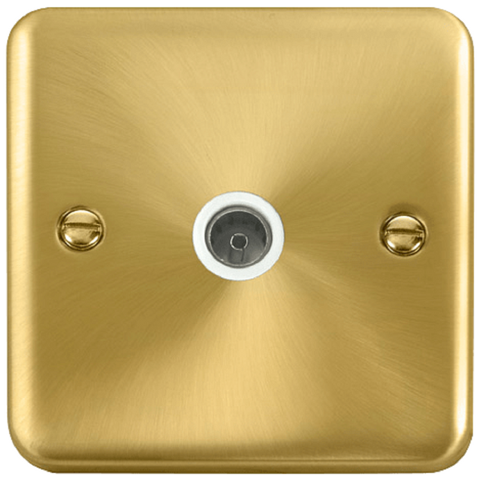 Click Deco Plus Satin Brass TV Socket DPSB065WH