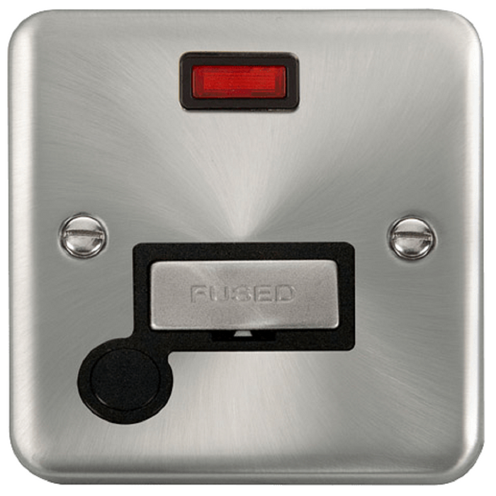 Click Deco Plus Satin Chrome 13A Fused Connection Unit with Neon and Flex DPSC553BK