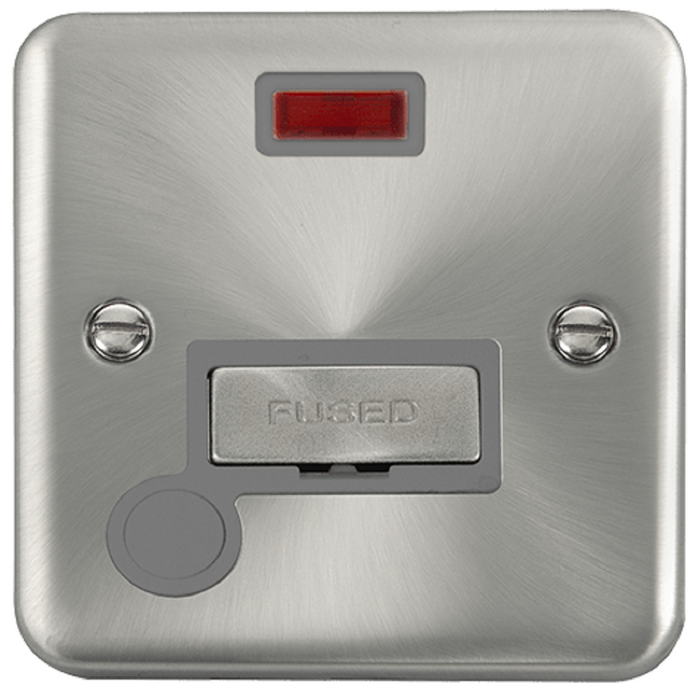 Click Deco Plus Satin Chrome 13A Fused Connection Unit with Neon and Flex DPSC553GY