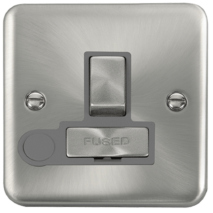 Click Deco Plus Satin Chrome 13A Switched Spur with Flex DPSC551GY