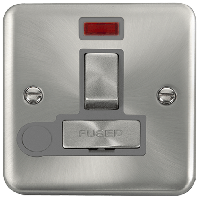 Click Deco Plus Satin Chrome 13A Switched Spur with Flex and Neon DPSC552GY