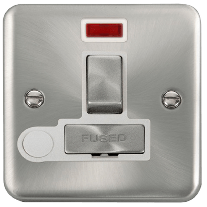 Click Deco Plus Satin Chrome 13A Switched Spur with Flex and Neon DPSC552WH