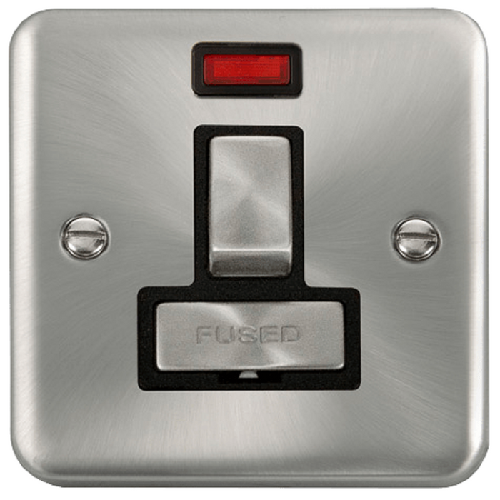 Click Deco Plus Satin Chrome 13A Switched Spur with Neon DPSC752BK