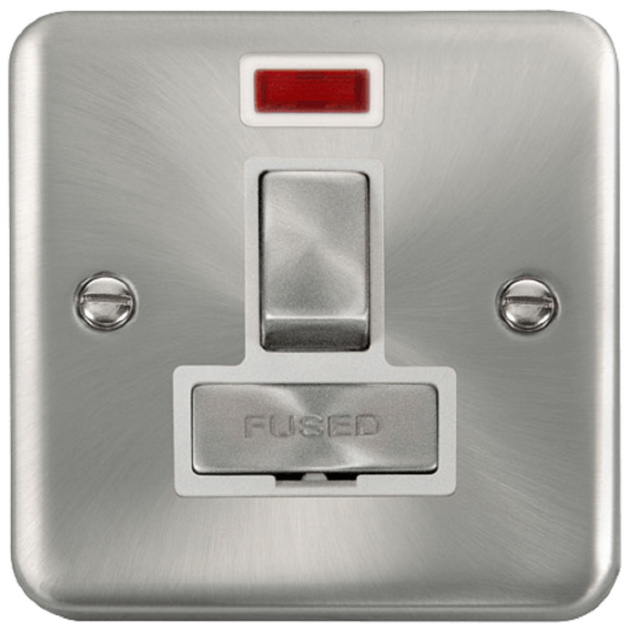 Click Deco Plus Satin Chrome 13A Switched Spur with Neon DPSC752WH