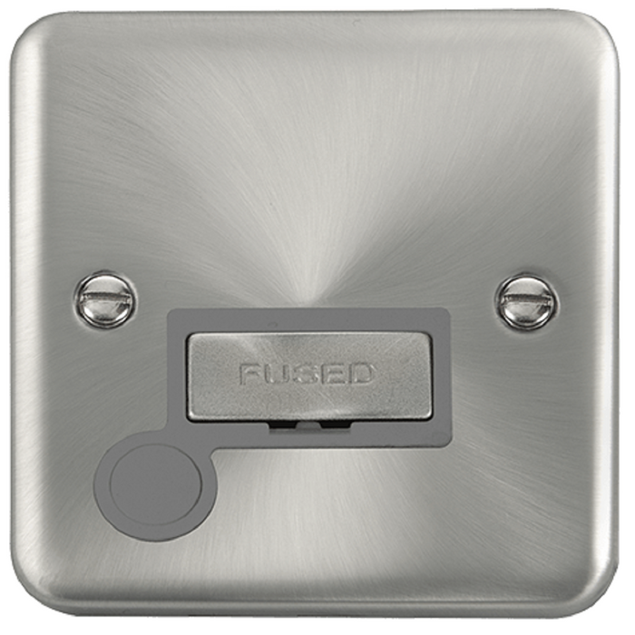 Click Deco Plus Satin Chrome 13A Unswitched Spur with Flex DPSC550GY