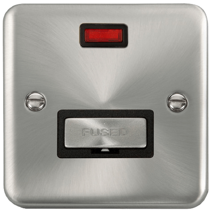 Click Deco Plus Satin Chrome 13A Unswitched Spur with Neon DPSC753BK