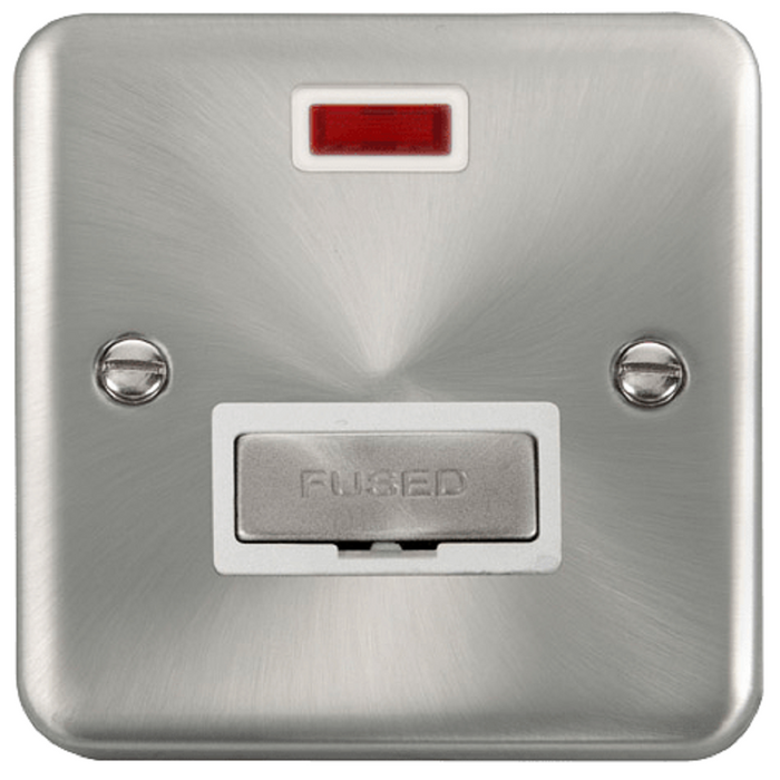 Click Deco Plus Satin Chrome 13A Unswitched Spur with Neon DPSC753WH