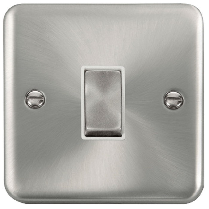 Click Deco Plus Satin Chrome 1G Light Switch DPSC411WH