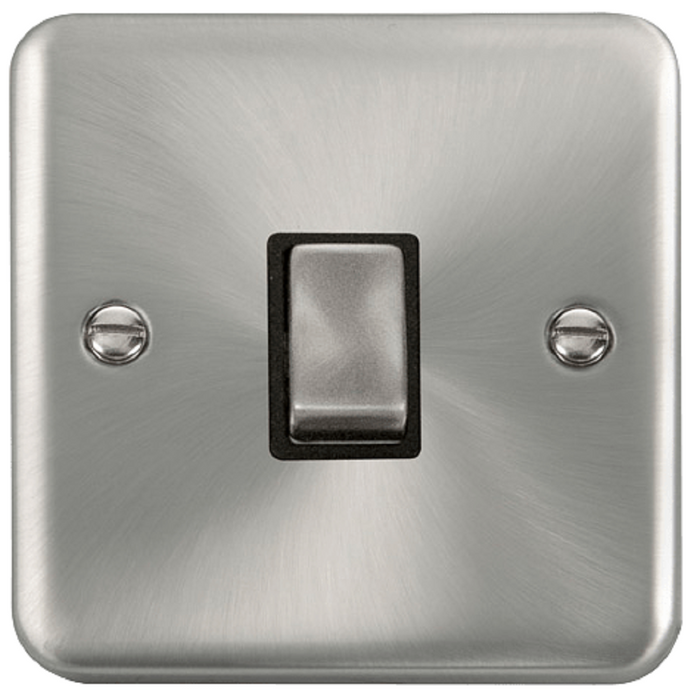 Click Deco Plus Satin Chrome 20A Double Pole Switch DPSC722BK