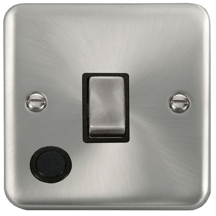 Click Deco Plus Satin Chrome 20A Double Pole Switch with Flex DPSC522BK