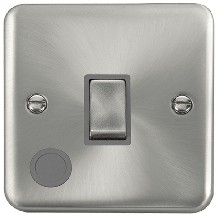 Click Deco Plus Satin Chrome 20A Double Pole Switch with Flex DPSC522GY