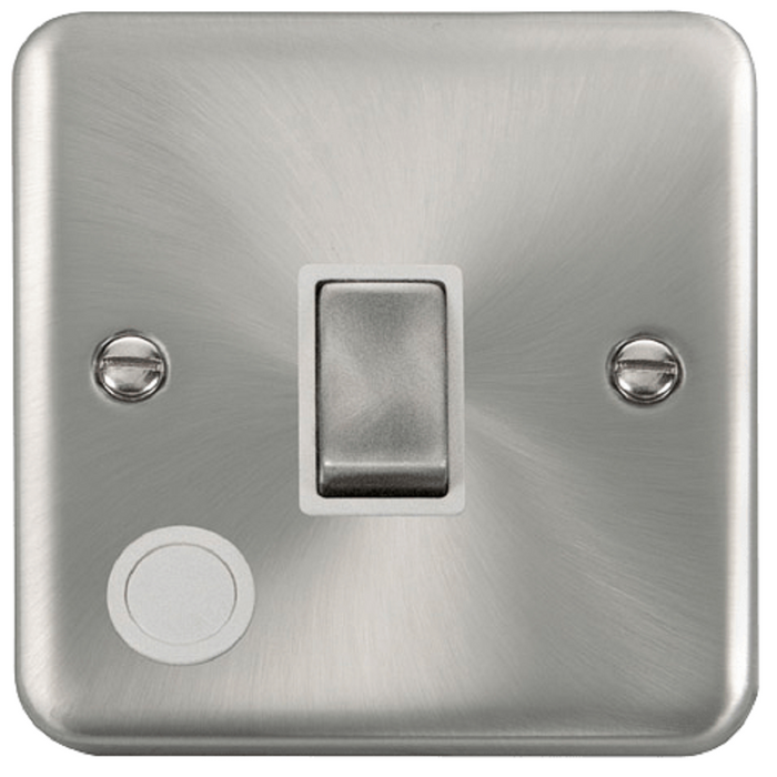 Click Deco Plus Satin Chrome 20A Double Pole Switch with Flex DPSC522WH