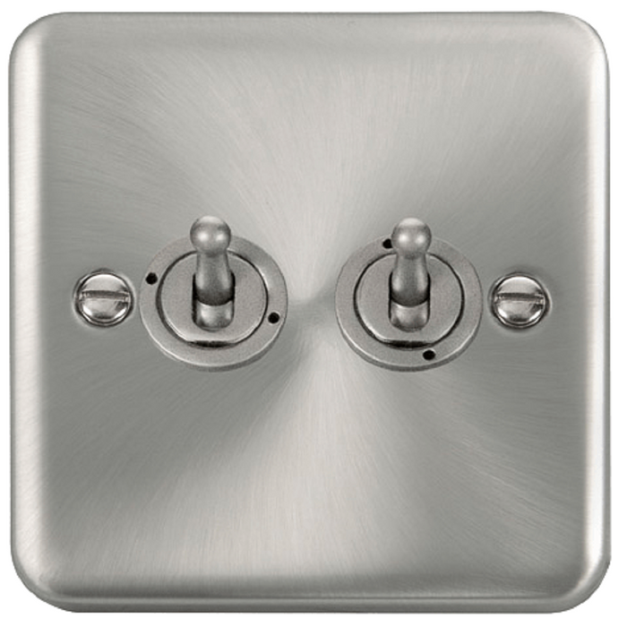 Click Deco Plus Satin Chrome 2W & Int Toggle Switch DPSC4225