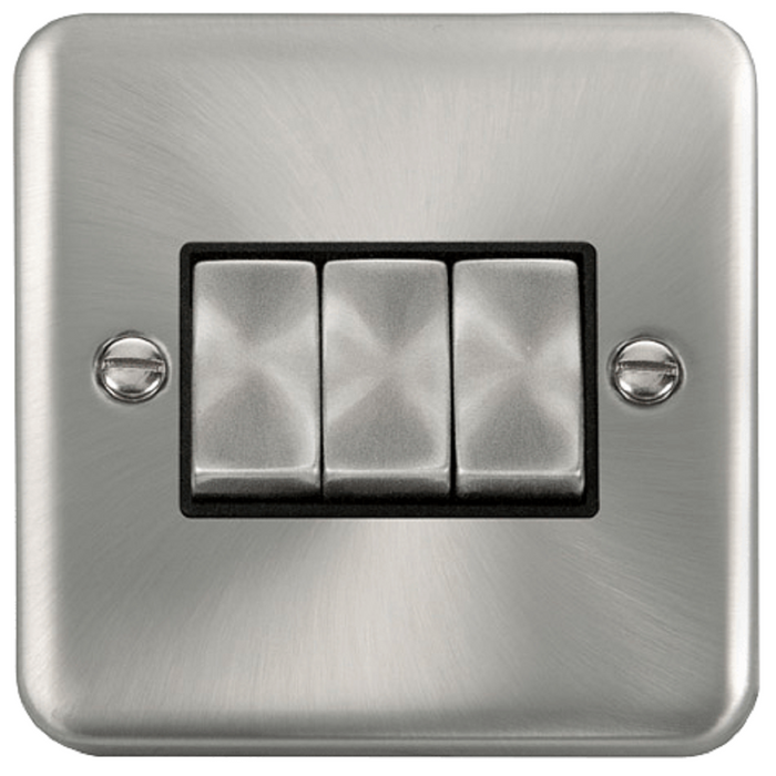 Click Deco Plus Satin Chrome 3G Light Switch DPSC413BK