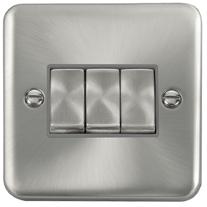 Click Deco Plus Satin Chrome 3G Light Switch DPSC413GY