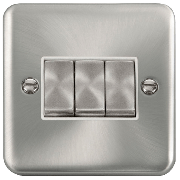 Click Deco Plus Satin Chrome 3G Light Switch DPSC413WH