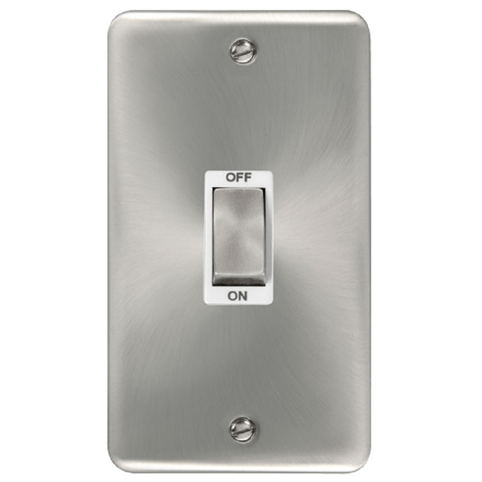 Click Deco Plus Satin Chrome 45A Cooker Switch DPSC502WH