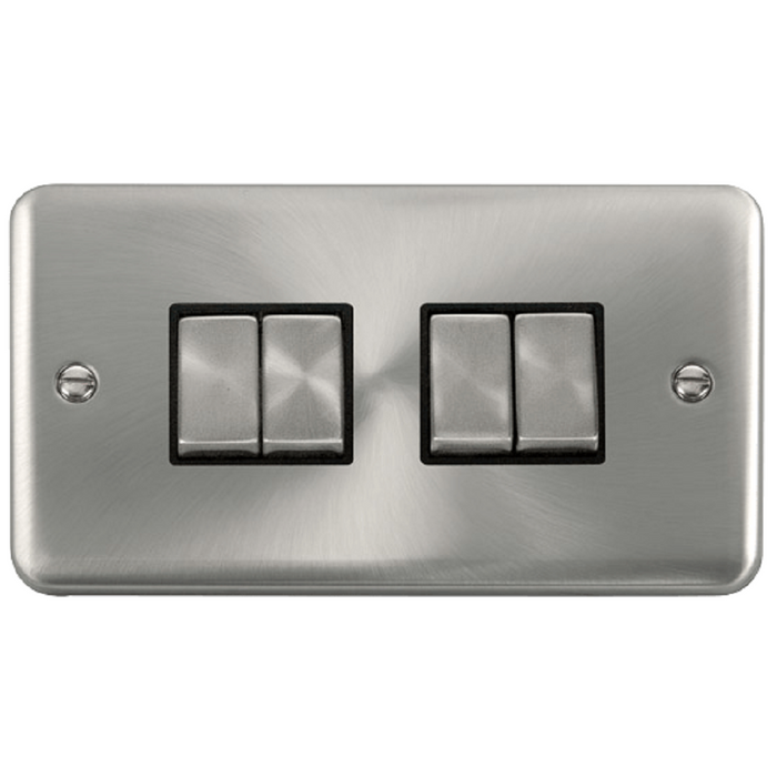 Click Deco Plus Satin Chrome 4G Light Switch DPSC414BK